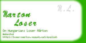 marton loser business card